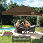 Best Choice Products 10x10ft 1-Person Setup Pop Up Canopy Tent Instant Portable Shelter w/ 1-Button Push, Case, 4 Weight Bags - Brown