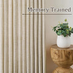 RAIN CITY Pinch Pleat Sheer Curtains 102 Inches Long (42 x 102 Inch,Beige Color) Thick Linen Pinch Pleat with Hooks, Boho Farmhouse Light Filtering Curtains for Living Dining Room Bedroom 2 Panels