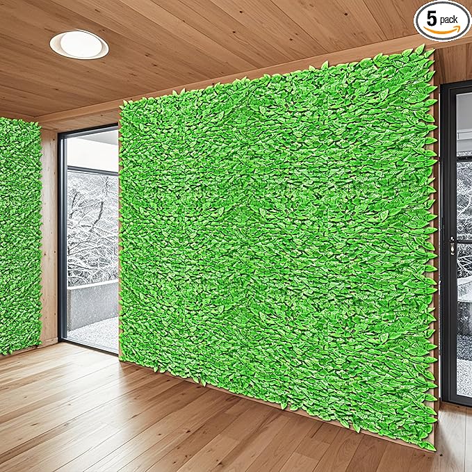 Patio Paradise 4'x8'-5Pc Faux Ivy Fence Privacy Screen Artificial Greenery Wall Backdrop,Fake Grass Wall Panels for Outside Apartment Balcony,Vine Leaf Decor for Outdoor Patio Chain Link