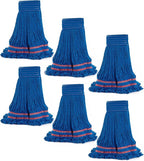 Matthew Cleaning Microfiber String Mop Heavy Duty Commercial Wet Mop Head Replacement,Excellent Absorbency,Premium Launderability,Reusable for Home,Commercial and Industrial Use(Blue,6Pack)