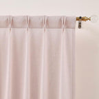 Vision Home Soft Pink Pinch Pleated Semi Sheer Curtains Textured Linen Blended Light Filtering Window Curtains 90 inch for Living Room Bedroom Pinch Pleat Drapes with Hooks 2 Panels 40" Wx90 L