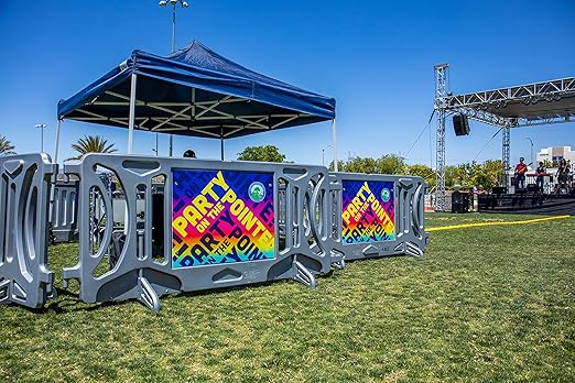 Billboard Barricade 42x96 Plastic Pedestrian Barricade- Silver
