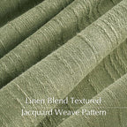 NICETOWN Waffle Weave Linen Sage Green Curtains for Bedroom, Privacy Farmhouse Drapes Light Filtering Window Treatments for Living Room, W52 x L108, 2 Panels