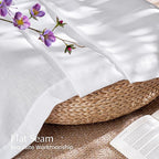 NICETOWN White Linen Bedroom Curtains, Back Tab/Rod Pocket with Pleat Tape Privacy Added with Light Filtering Semi Sheer Window Treatments for Living Room, W52 x L95, 2 Panels