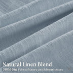 Extra Long Dusty Blue Linen Curtains 120 Inches Long Sky Blue Coastal Boho Farmhouse Curtain Light Filtering Semi Sheer Back Tab Pinch Pleat Curtain for Tall Ceiling Living Room Bedroom 2 Panels
