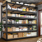 83.8"H Garage Shelving 59.8"W Metal Shelving 3000LBS Storage Shelves Heavy Duty Garage Shelves Adjustable 6 Tier Metal Shelf for Basement Warehouse Pantry Supermarket 59.8"W x 24"D x 83.8"H
