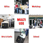 dbest Products Quik Cart Sport Collapsible Rolling Crate on Wheels for Teachers Tote Basket 80 lbs Capacity, Made from Heavy Duty Plastic Used as a Seat, Black, Compact