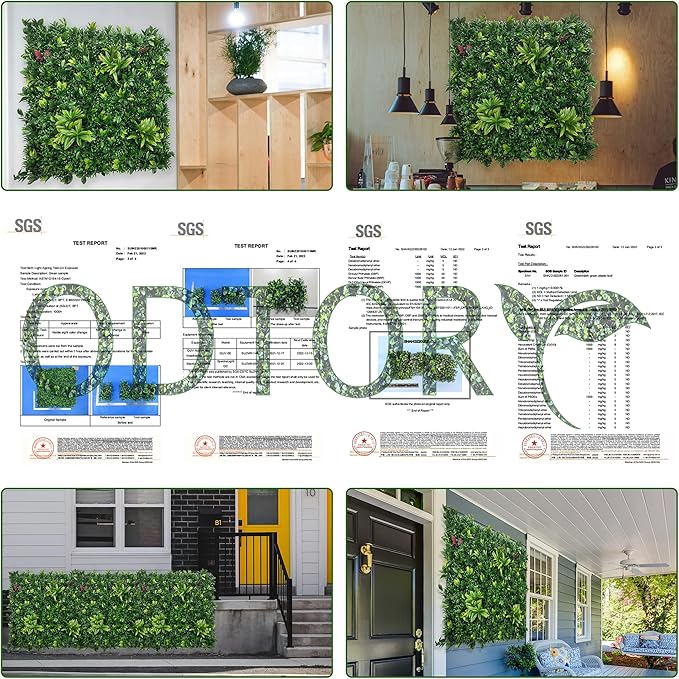 Artificial Boxwood Panels: 40" x 120" (33.5 sqft) UV-Anti Fake Grass Ivy Privacy Hedge Greenery Backdrop Fence Wall Screen for Garden Fence Covering Privacy, Outdoor Indoor Home Decor