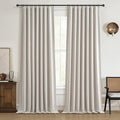 Long Curtains for Living Room Custom 104 Inch, Sun Blocking Cute Curtains Burg for Bedroom Aesthetic Thermal Blackout Drapes Fabric Thick Natural Ivory (W50"xL104" 2Panels) Back Tab Hooks Pleated