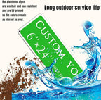 Custom Sign, custom street sign，Aluminum Weatherproof Metal Sign Multiple Sizes, Customize for street, Business, Workplace, office, Home, festival,Delivery Signs(6 * 24 Inch)