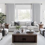 Light Grey Blackout Curtains 108 Inch Length 2 Panels Set for Bedroom, Modern Faux Linen Room Darkening Pleated Gray Burg with Rod Pocket Back Tab Insulated Curtain for Office Sunroom (50"Wx108"Lx2 )