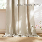 NICETOWN Jacquard Linen Curtains 84 inch Length 2 Panels, Waffle Weave Privacy with Light Filtering Window Treatments for Bedroom, W52 x L84, 2 Panels