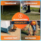 Trampoline Stakes Anchors High Wind, Rebar Stakes, 12 Inch, Galvanized Steel, Easy Installation - Tent Stakes & Trampoline, Trampoline Accessories, U-Shaped Ground Stakes for High