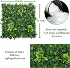 Artificial Boxwood Panels: 40" x 40" (11.5 sqft) UV-Anti Fake Grass Ivy Privacy Hedge Greenery Backdrop Fence Wall Screen for Garden Fence Covering Privacy, Outdoor Indoor Home Decor
