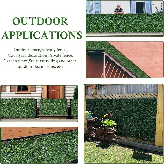 Artificial Ivy Privacy Fence Screen:48"x 120" (40 SQFT) 4-Layer Leaf UV-Anti Faux Greenery Boxwood Backdrop Ivy Vine Leaf Fence Panels for Outdoor, Indoor, Garden,Backyard and Decor