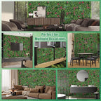 Artificial Boxwood Wall Panels, 20''x20'' 8pcs Grass Wall Panels with Mint Plant Leaves, Greenery Backdrop Privacy Screen with UV Protection, Green Grass Wall for Garden Indoor Outdoor Decor