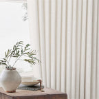 Natural Pinch Pleated Linen Curtains 1 Panel for Living Room Bedroom Memory Training Shaped Semi Sheer Pleat Drapes with Hooks Rings Light Filtering Window Curtain 60x108
