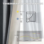 DUALIFE Full Blackout Pinch Pleated Curtains Dark Grey, Back Tab with Hooks, Thermal Insulated Track Curtains for Bedroom Living Room,40" Wx84 L, 2 Panels