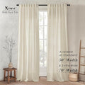 XTMYI Beige 100 Inches Long Country Curtains for Living Room,Sheer Linen Shabby Chic Curtains for Bedroom,50 Inches Wide