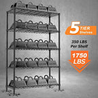 Storage Shelves Heavy Duty, 3 PCS 36" L x 14" W x 72" H Garage Wire Shelving Unit Loads 1750LBS, 5-Tier Adjustable Metal Industrial Utility Shelf Rack for Kitchen, Laundry Room, Warehouse, Basement