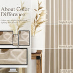 Nanspring Birch Beige Curtains 90 Inches Long for Living Room Linen Light Filtering Semi Sheer Curtain Back Tab Rod Pocket Modern Farmhouse Decor Elegant Coastal Drapes for Bedroom 52x90, 2 Panels