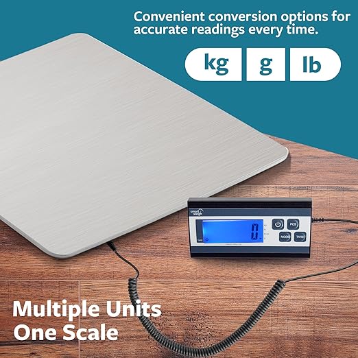 Smart Weigh 440 lbs x 1 oz. Digital Heavy Duty Shipping and Postal Scale, Package Scale with Durable Stainless Steel Large Platform, Post Office Postal Scale and Luggage Scale