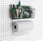 Spectrum Diversified Pegboard/Wall Mount Basket and Paper Towel Holder, 15 in (w, Industrial Gray