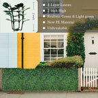 Artificial Grass Wall Panel,10"x 10"(12P) 4-Layer Leaf UV-Anti Greenery Faux Boxwood for Indoor,Outdoor Patio Balcony Privacy & Ivy Fence Covering Privacy, Garden, Backyard Wall Backdrop Decor