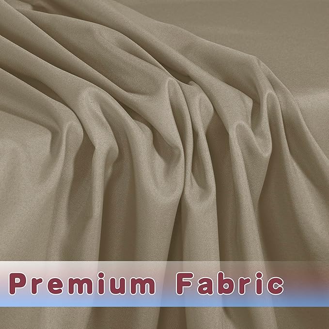 HolidayIdeas Fitted Table Covers for 6 Foot Tables - 72 x 30 Inch - 2 Pack Rectangle Taupe Table Clothes Polyester Fabric Table Cover for Folding Table, Parties, Holiday Dinner, Wedding, Trade Show