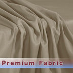 HolidayIdeas 2 Pack Fitted Tableclothes - 48 x 24 Inch - Taupe Rectangle Tablecloths for 4 Foot Tables, Polyester Fabric Table Covers for Parties, Holiday Dinner, Wedding, Trade Show