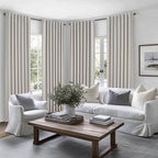 Pleat Linen Blend Room Darkening Extra Long Curtains 120 Inch Length 2 Panels Set for Living Room, Natural Melange Grey for Bedroom Windows Blackout Drapes Heat Blocking for Summer Heat (50"Wx120"L)