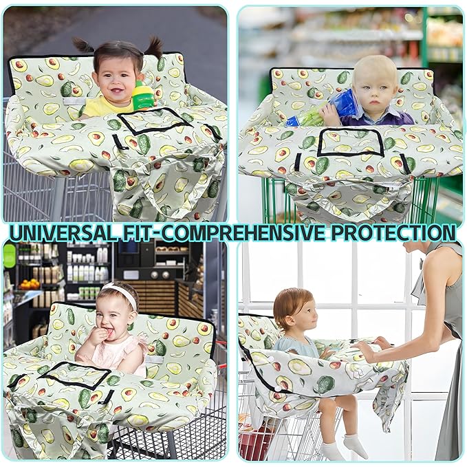 Shopping Cart Cover for Baby,2-in-1 High Chair Cover with Portable Cloth Bag,Cart Seat Pad for Babies Grocery Cushion Cover Restaurant,Suitable for All Supermarkets