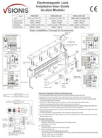 Visionis FPC-5224 300lbs Indoor Electromagnetic Lock with 300 lbs U Bracket for Glass Door for Access Control