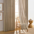 Dark Flax Pinch Pleated Linen Curtains 96 Inches Long Semi Sheer Memory Trained Ripple Fold Curtain with Hooks Back Tab Textured Light Filtering Drapes for Bedroom Living Room 42x96 Set of 2