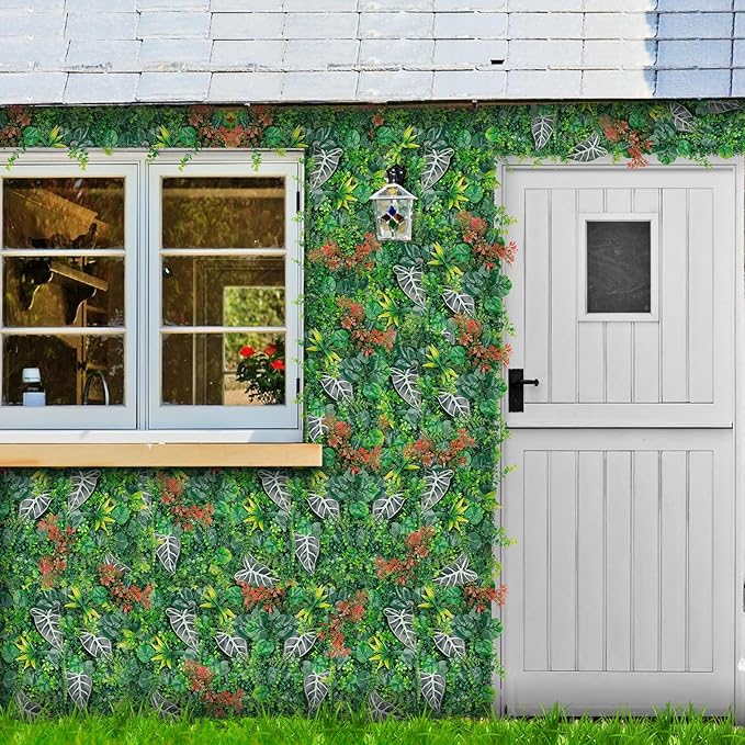 20"x20"(12pcs) Grass Wall, Artificial Boxwood Panels, Grass Backdrop Wall for Privacy Screen, Sun Protected Green Hedge Panels for Outdoor, Indoor, Garden, Fence, Backyard and Décor