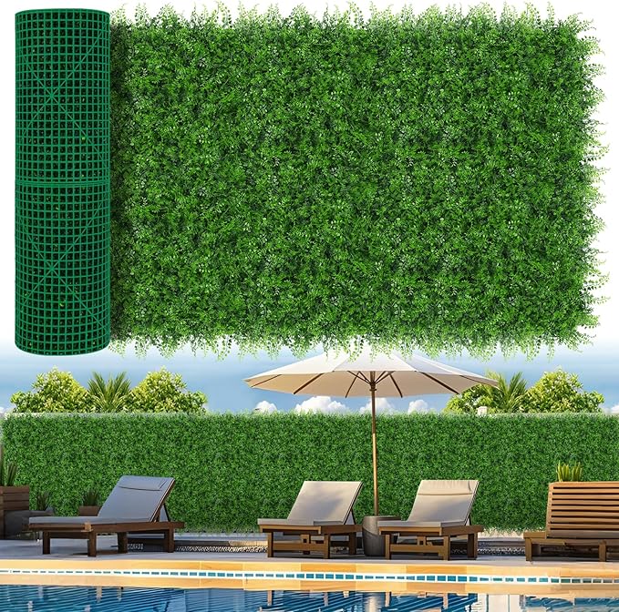 40"x120"(33.33 SQFT) Artificial Hedge Grass Wall Roll Panels, Green Wall Panels, Plant Wall, Greenery Wall Backdrop, UV Protected Privacy Fence Screen for Outdoor Indoor Wedding Décor