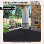 Playsafer Herringbone Rubber Interlocking Tiles | 16 X 16 | Easy Install for Indoor and Outdoor Use (Dark Gray, 4 Tiles)