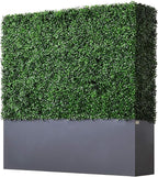 AGPL Upgraded Artificial Boxwood Hedge Wall with Gray Color Planter,Room Divider and Privacy Wall Backdrops Outdoor Privacy Fence for Patio,Balcony,Restaurant,Garden,Party Décor (48" H 48" W 12" D)