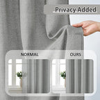 RAIN CITY Grey Linen Curtains 105 Inch Length 2 Panels, Soft Thick Linen Textured Window Drapes for Bedroom Living Room Semi Sheer Light Filtering Back Tab Pinch Pleated with Hooks 50x105