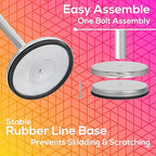 DuraSteel Crowd Control Barriers Line Dividers - Silver Stanchion Stainless Steel Posts with 6.5ft Black Retractable Belt Ropes - for Store Queues, Airport Lines, Event Entries - 2 Set/Pack