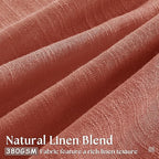 80 Inch Pinch Pleated Linen Curtains 2 Panels for Living Room Bedroom Boho Farmhouse Terracotta Semi Sheer Back Tab Pinch Pleat Hooks Rings Red Clay Window Curtain Burnt Orange Autumn Fall Decor