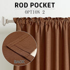 Rust Linen Full Blackout Curtains 108 Inch Length 2 Panels Set for Living Opaque Privacy Back Tab Thermal Insulated 100% Black Out Room Darkening 9ft Window Curtain Drapes Terracotta 50" x 108"
