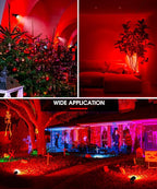 L LOHAS LED Christmas Spotlight Outdoor, Red Spot Lights for Yard, Auto On/Off 5W 120V Landscape Lighting for House, Holiday, Trees, Decoration, 450LM IP66 Waterproof, UL Listed, 2 Pack