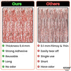KatchOn XtraLarge Wavy Rose Gold Fringe Backdrop - 3.2x6.5 Feet Pack of 2 | Wine Bachelorette Party Decorations | Birthday Decorations for Women