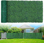 Artificial Boxwood Roll Panels,40"x 120"(33.33 sq.ft) UV-Anti Faux Ivy Leaves Privacy Fence Screen Grass Wall Roll Panels for Indoor Home Decor and Outdoor Garden Backyard