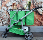 Reusable and Foldable 3 Shopping Bags Easy for Shopping and Carrying Groceries in Store (Silver Frame + 3 Green Baskets)