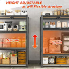 REIBII Garage Shelving 60.1" H Storage Shelves Heavy Duty 1800 LBS, 4-Tier Metal Shelving Ajustable Garage Shelves for Warehouse Basement Kitchen Pantry Closet, 60.1" H x 35.5" W x 18" D