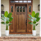 Bird of Paradise Artificial Plant, 5FT Faux Plants Indoor Banana Leaf Tree with 9 Leaves, Large Fake Tropical Potted Indoor Silk Floor Plant with White Tall Planter for House,Office,Room,Home Decor