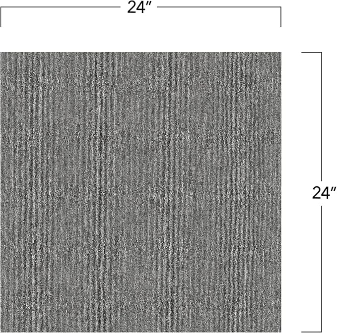 Mohawk Basics 24" x 24" Berber (Loop pile), 0.07" Pile Height, Carpet Tile, PET Fiber, Iron Color, (24 Tiles), (96 sqft/carton)