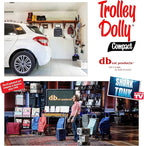 dbest Products Trolley Dolly Compact with Pockets – Foldable Grocery Cart on Wheels – Multi Use Rolling Cart with Removable Bag, Storage Pockets, and Hand Truck Dolly Function, Black